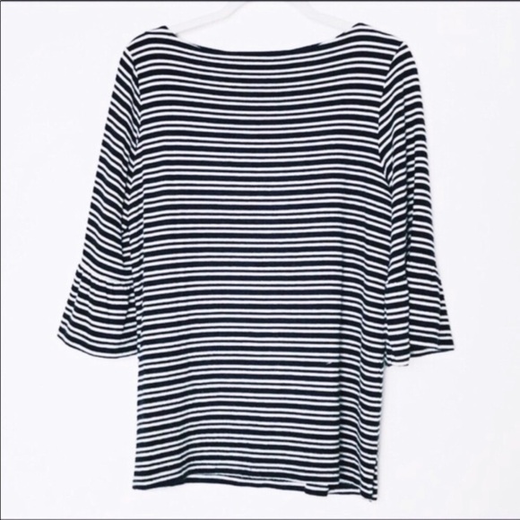 ANTHROPOLOGIE Pleione Striped Flare Sleeve Top - Picture 6 of 9